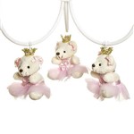Lustre 3L Ariel com 3 Ursinhas Princesas Quarto Bebê Infantil Menina