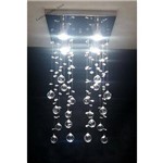 Lustre Plafon de Cristal Acrílico - Base Fina 30x30 - Debby Artes