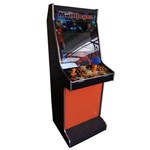 Máquina Multijogos de Fliperama 19 Polegadas Clássicos Arcade Preta e Laranja