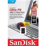 Mini Pen Drive Sandisk Ultra Fit USB 3.1 130mbs 64gb Lacrado 7 Anos Garantia
