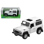 Miniatura Carro de Coleção Land Rover Defender Escala 1/24 Welly Cor Branco