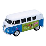 Miniatura Carro de Coleção Volkswagen T1 Bus / Kombi Ano 1963 Cor Azul