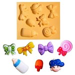 Molde de Silicone para Biscuit Casa da Arte - Modelo: Kit Miniaturas para Bebê 1259