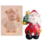 Molde de Silicone para Biscuit Casa da Arte - Modelo: Papai Noel com Enfeite N018