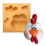 Molde de Silicone para Biscuit Casa da Arte - Modelo: Rosto Fofo Galinha