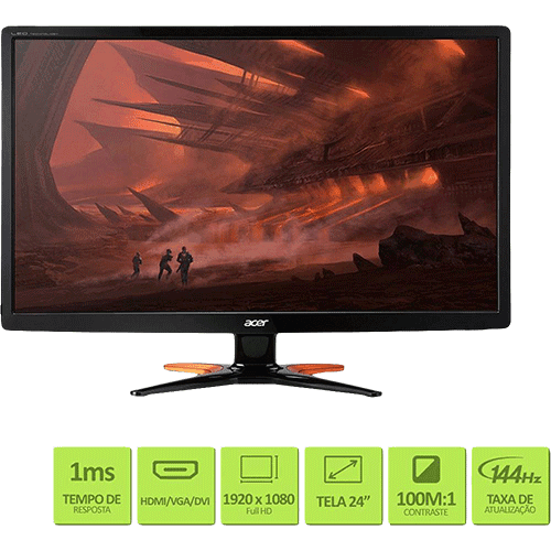 Monitor Gamer LED 24" 1ms 144hz Widescreen GN246HL - Acer