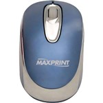 Mouse Óptico Colorido USB Azul/Prata - Maxprint