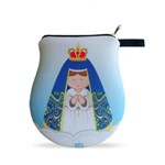 Necessaire Neoprene Nossa Senhora da Aparecida Bolsinha Santinha com Zíper