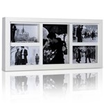 Quadro Painel de Fotos para 5 Fotos Branco 66x30cm