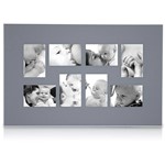Painel de Fotos Upper 1 (45x70x4cm) Cinza e Branco para 8 Fotos - Artimage
