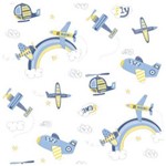Papel de Parede Bobinex Bambinos Infantil Aviao Azul
