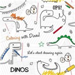 Papel de Parede Bobinex Renascer Desenho Dinossauro Colorido
