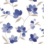 Papel de Parede Florido Aquarela Azul Allegra Muresco Prime