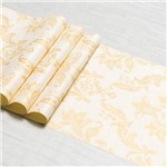 Papel de Parede Importado Dekor Lavável Vinílico Texturizado Arabesco Bege com Dourado - Rolo 53cm X 10m