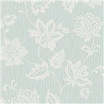 Papel de Parede Jade TNT Azul Floral Creme Luxuoso Importado