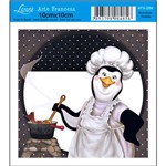 Papel para Arte Francesa Litoarte 10 X 10 Cm - Modelo Afx-284 Pinguin Cozinheira