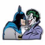 Placa de Parede Metal Recortada Dc Batman And Joker Face