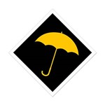 Placa Decorativa - Guarda-chuva Amarelo - Legião Nerd