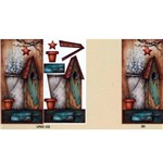 Placa Decorativa Madeira Retangular 50x20 Casa de Passarinho com Balde Lpgc-002 - Litocart