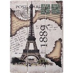 Placa Decorativa Mod. 112 - Torre Eiffel 1889 - Dividida 24x40cm - Cia Laser
