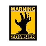 Placa Decorativa Legião Nerd " Warning Zombies "