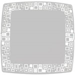 Plafon Mosaico Quadrado Grande 38x38cm Metal/Vidro Branco - Attena