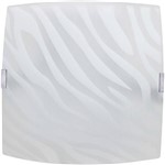 Plafon Zebra Quadrado Pequeno 21x21cm Metal/Vidro Branco - Attena