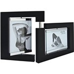 Porta Retrato Preto para 2 Fotos 10x15cm Conan Prestige