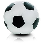 Puff Infantil Bola de Futebol em Courino - Branco e Preto - Stay Puff