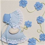Quadro Decorativo Camponesa Flores Azuis Quarto Bebê Infantil Menina