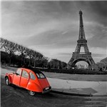 Quadro Paris Carro Vermelho Impressão Digital (30x30x2,7cm) Uniart