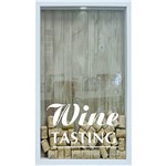 Quadro Porta Rolhas de Vinho Wine Tasting 17x27x4cm Branco - Kapos