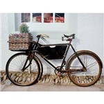 Quadro Tela Impressa Bike Preta com Flores 85x113x3cm - Fullway