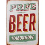 Quadro Tela Impressa Free Beer Tomorrow 70x50x4cm - Fullway