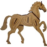 Quebra-Cabeça 3D Cavalo MDF - Cia Laser