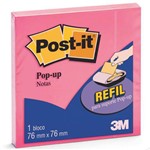 Refil Post-It Recado Adesivos Pop-Up 76x76mm Rosa | 4 Blocos - 3m