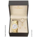 Kit Relógio Feminino Champion Passion Dourado Ch24679w