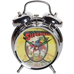 Relógio Despertador de Metal Superman 16cmx6cmx11cm