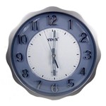 Relógio de Parede Robusto Prata com Números em Relevo Finíssimo- Marca Yin's
