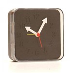 Relógio Decorativo Tipo Depertador na Cor Preta com Ponteiros Brancos