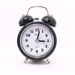 Relógio Despertador Analógico com Som Alto 2 Sinos Colorido Huari Preto