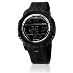 Relógio Everlast Action E700 Digital, Caixa ABS e Pulseira PU Preta