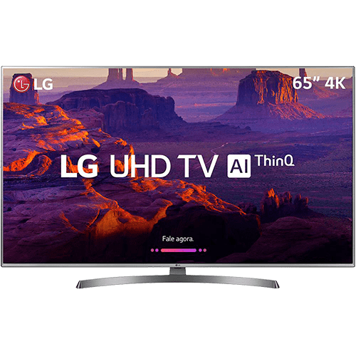 Smart TV LED 75" LG Ultra HD 4k 75UK6520 com Conversor Digital 4 HDMI 2 USB Wi-Fi Webos 4.0 Dts Virtual X Inteligencia Artificial - Prata
