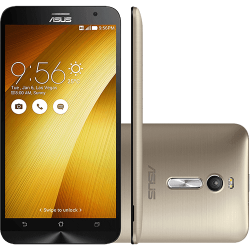 Smartphone Asus Zenfone 2 Dual Chip Desbloqueado Android 5.0 Lollipop Tela 5.5" 16GB 4G Wi-Fi Câmera 13MP - Gold