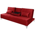 Sofa Cama com Bau Valentim - Essencial Estofados Reclinável Suede Liso - Preto