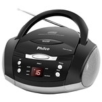 Som Portátil Philco Ph61 com CD Player Rádio FM MP3 AUX IN - Cinza/Preto