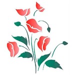 Stencil de Acetato para Pintura Opa 20 X 25 Cm - 1047 Flores Papoulas