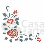 Stencil de Acetato para Pintura Opa 15 X 20 Cm - 1044 Cantoneira Rosas