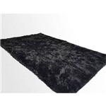 Tapete Saturs Shaggy Pelo Alto Preto - 50 X 100 Cm Tapete para Sala e Quarto