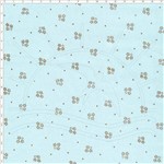 Tecido Estampado para Patchwork - 60370 Micro Floral com Poá Azul Bebê Cor 02 (0,50x1,40)